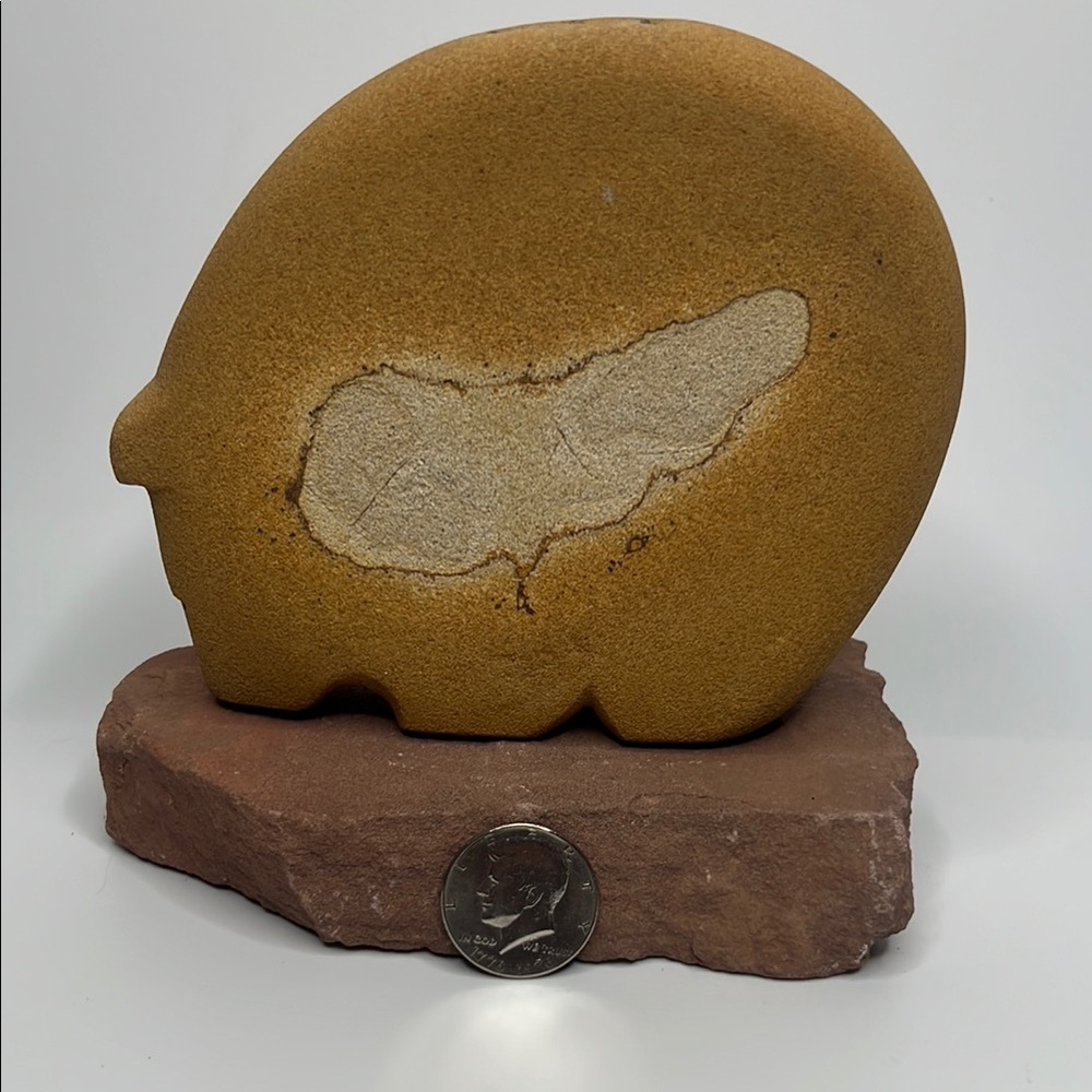 Abstract Sandstone Bear Sculpture.